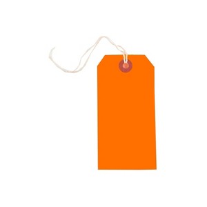 JAM Paper Gift Tags with String Medium 4 3/4 x 2 3/8 Neon Orange 10/Pack 91931039 - 1 of 1