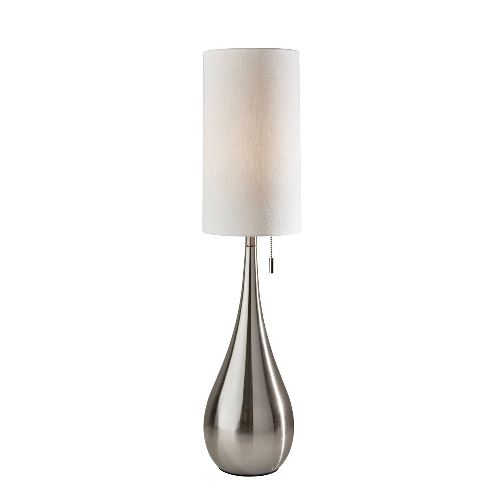 Photos - Floodlight / Street Light Adesso Christina Table Lamp Brushed Steel - : Modern Metal Base, Linen Shad 