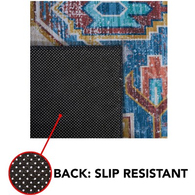 Tucson Blue 6' Square Synthetic Easy-Care Area Rug