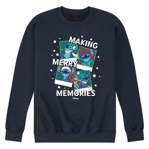 Men's - Lilo and Stitch - Making Merry Memories Graphic Fleece Sweatshirt - 1 of 4
