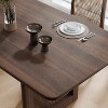 SpassWay 30"H Modern Wood Dining Table Kitchen Table Conference Table Gaming Table with Double Pedestal Walnut/Black/Natural Wood - 4 of 4
