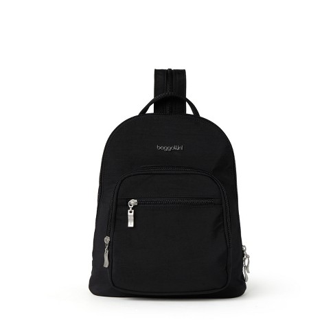 Baggallini Naples Convertible Backpack - Black W/ Gold Hardware