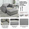 CAVINAS Linen Oversized Accent Chair with Two Lumbar Support Cushions and Ottoman,Upholstered Living Room Chairs,Reading Chairs for Living Room - 4 of 4
