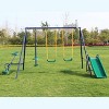 Okak Swing Set with 2 Swing and Heavy-Duty Metal Frame, Comfortable U-shaped Curve Outdoor Swing, Durable Kids Swing for Backyard - 3 of 4