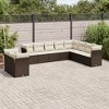 vidaXL Garden Sofa Set Brown and Cream White - 2 of 4