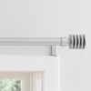Evideco French Home Goods Adjustable Single Curtain Rod 50"-82" with Layered Disc Finials and Brackets, Available in Taupe or Gray - 4 of 4