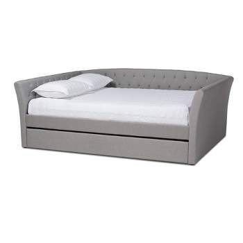 Delora Upholstered Daybed with Trundle - Baxton Studio