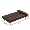 Kumasinova 66 Inch PVC Sofa Bed,Convertible Futon Sofa Bed with Cup Holders,Stainless Leg,Armrest,Couch Bed for Living Room,Office,Bedroom - 3 of 4