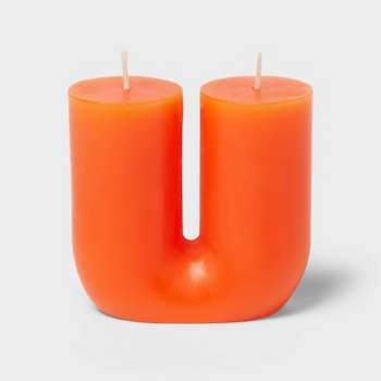 2-Wick U Shaped Pillar Candle Dark Orange - Opalhouse™