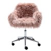 Cute Fluffy Unicorn Office Chair with Mid-Back and Armrest Support, 5 Star Swivel Wheel Girls Study Table, Adjustable Swivel Chair-The Pop Home - 4 of 4