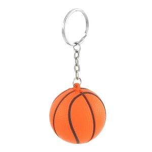 Unique Bargains Basketball Shape Sport Stress Ball Link Key Ring Keychain Orange Black - 1 of 4