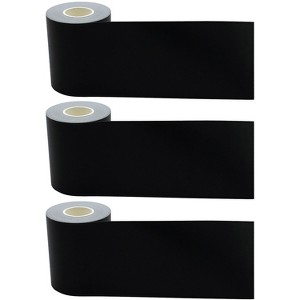 Teacher Created Resources Straight Rolled Border Trim 3" x 50' Black Solid 3/Pack (TCR8925-3) - 1 of 3