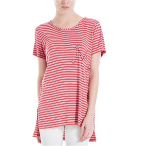 Max Studio London Womens Hi-Lo Emblem Basic T-Shirt - 1 of 1