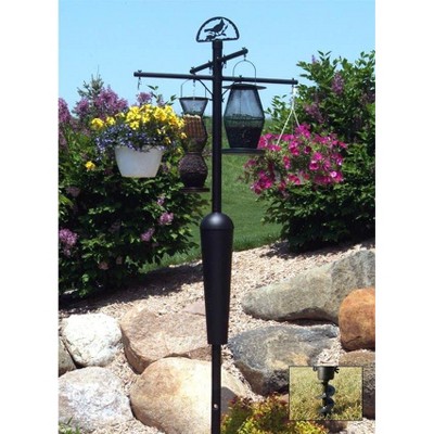 Black 96" Steel Squirrel Proof Bird Feeder Pole System