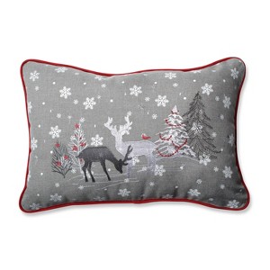 11.5"x18.5" White Christmas Lumbar Throw Pillow - Pillow Perfect - 1 of 4