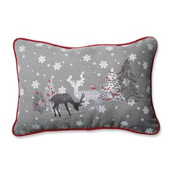 11.5"x18.5" White Christmas Lumbar Throw Pillow - Pillow Perfect