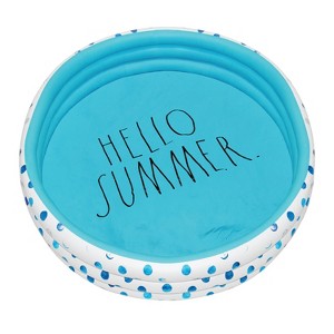 CocoNut Outdoor Rae Dunn 54" Mini/Kiddie Pool - Aqua Polka Dot Patterned - HELLO SUMMER - 1 of 4