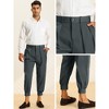 Lars Amadeus Men's Cropped Formal Solid Double Pleated Pants - 4 of 4