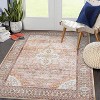 2'x6' Boho Printed Area Rug, Low Pile Non-Slip, Washable, Non-Shedding Vintage Thin Indoor Carpet for Living Room, Nursery, Brown - 3 of 4