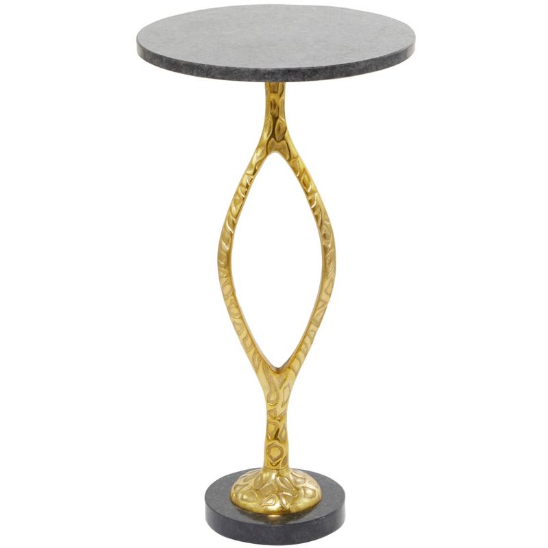 Transitional Metal and Marble Aluminum Medium Accent Table Gold - Olivia &#38; May, 4 of 6