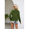 Coolmee Women's Button Up Cable Knit Cardigan Lightweight Crewneck Crochet Sweaters Tops Casual Jackets - 4 of 4