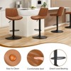 PAGED Swivel Adjustable Bar Stools PU Leather Counter Height Bar Chairs with Metal Frame for Kitchen Island, Set of 2, Brown - 3 of 4
