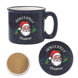 Courtside Market Holly Jolly-Red Santa 15 oz Cozy Mug & Coaster Set - 1 of 1