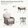 Buenhomino 5PCS Patio Furniture Set with Outdoor Swivel Rocking Chair, Ottoman and Side Table, All Weather Wicker Outdoor Conversation Set - 4 of 4