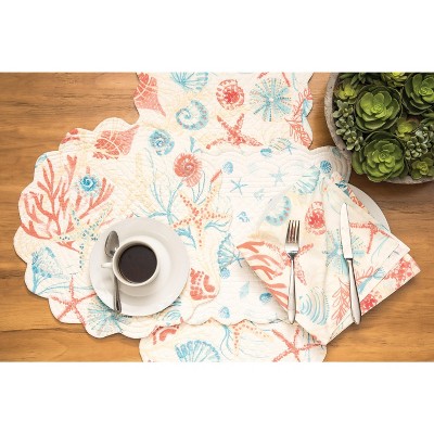 Nautical Scallop Cotton Rectangle Table Runner