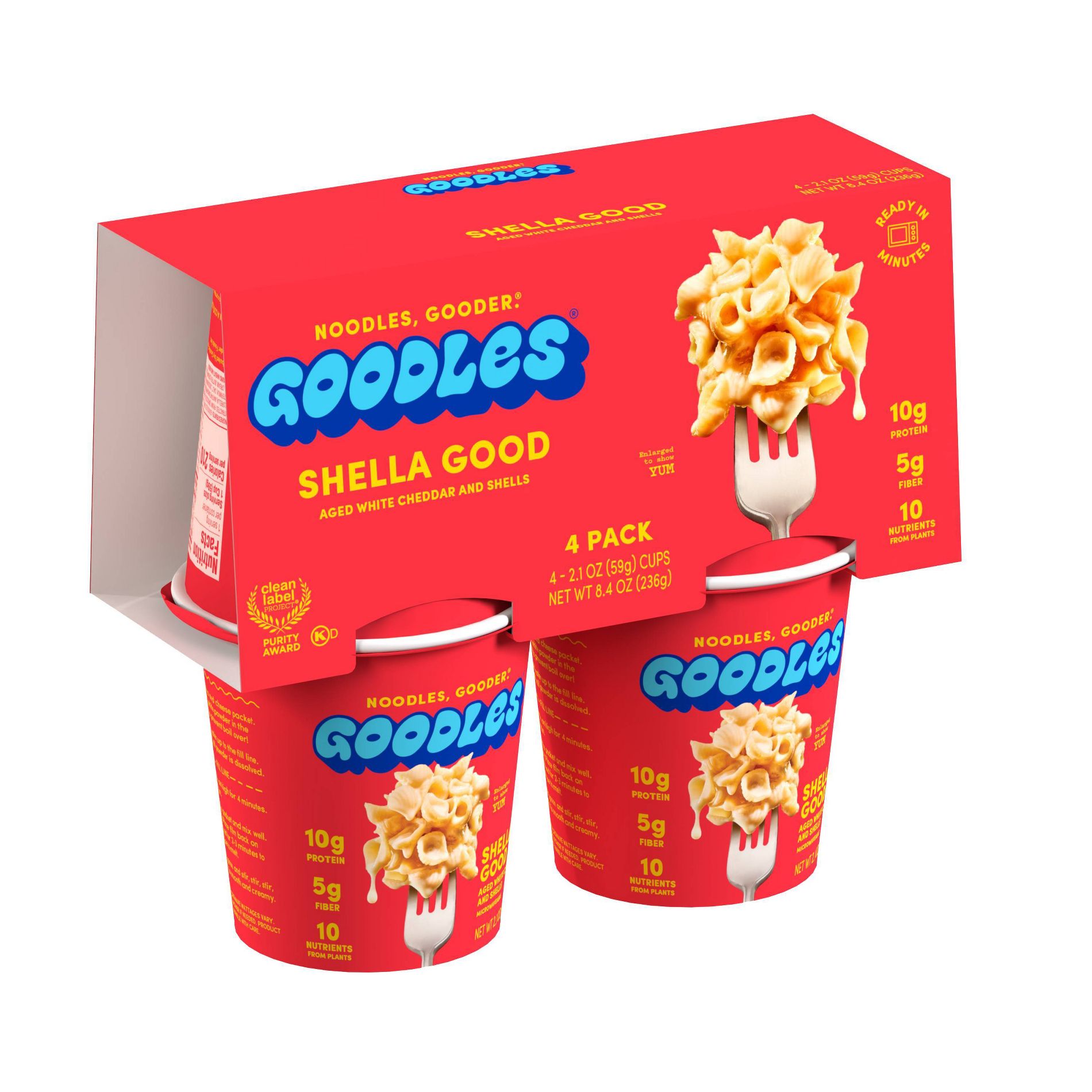 Goodles Shella Good Aged White Cheddar and Shells Cups - 8.4oz/4ct
