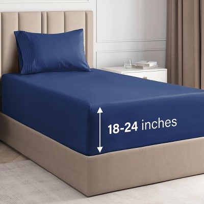 Extra Deep Pocket 4 Piece Sheet Set - Soft Bed Sheets, Fits 18"-24" Mattresses - CGK Linens