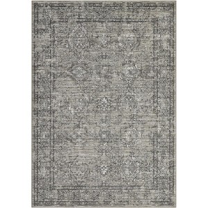 Washable Vintage Area Rug with Non-Slip Backing, Low Pile Soft Farmhouse Carpet for Living Room, Bedroom, Kids Playroom - 1 of 4