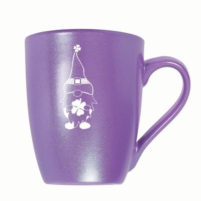 Elanze Designs Gnome With Dot Pattern On Hat 10 ounce New Bone China Coffee Tea Cup Mug, Passion Purple