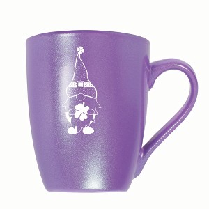 Elanze Designs Gnome With Dot Pattern On Hat 10 ounce New Bone China Coffee Tea Cup Mug, Passion Purple - 1 of 4