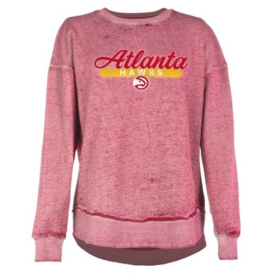 NBA Atlanta Hawks Women's Burnout Crew Neck Fleece Sweatshirt