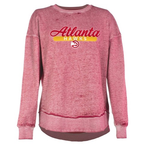 NBA Atlanta Hawks Women s Burnout Crew Neck Fleece Sweatshirt S