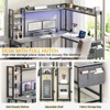 Aheaplus L Shaped Gaming Desk with Led Light & Hutch, Reversible Home Office Desk - 4 of 4