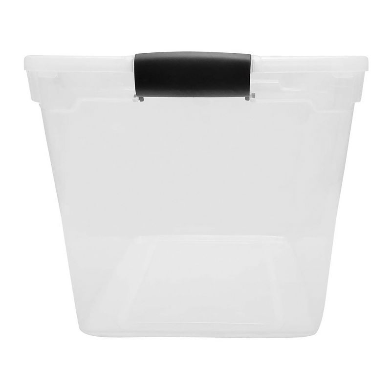 Homz Secure Latch Large Clear Stackable Storage Container Bin, 31 Quart, 4 Count, 6 of 8