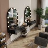 32" Wall Mounted Floating Makeup Vanity with 3-Color Lighted Mirror,2 Drawers and USB Charging Station-The Pop Home - 2 of 4