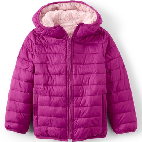 Lands' End Kids Reversible Insulated Fleece Jacket - X-large - Magenta ...