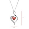 SUGIFT Sterling Silver Heart Pendant Necklace with Red CZ & Gift Box, Eternal Rose Jewelry for Women - 4 of 4