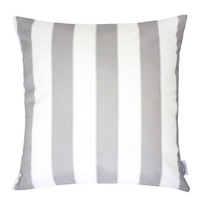 TopComfy Support Pillow Outdoor and Indoor Stripe Pillow with Water Resistant Fabric for Patio Use, Silver, 17"*17"*10"