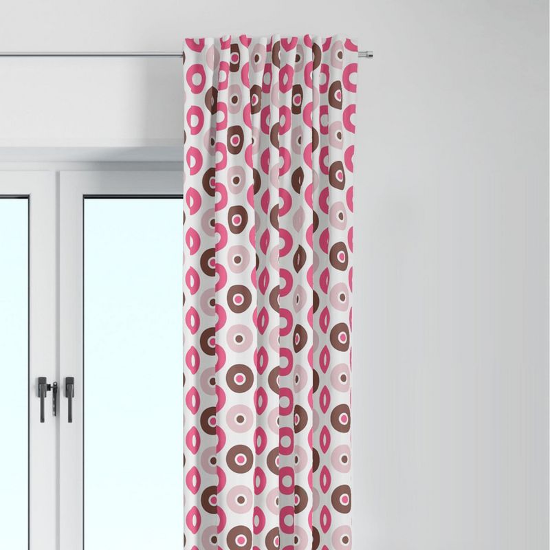 Bacati - Mod Dots Stripes, Pink/Fuchsia/Beige/Brown Dots Curtain Panel, 1 of 5