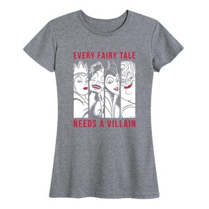 Women's - Disney - Evil Queen Cruella Maleficent Ursula Every Fairy Tale Needs A Villain Short Sleeve Graphic T-Shirt - 1 of 4