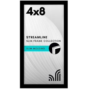 Americanflat 4x8 Picture Frame - Streamline Collection - Thin Border Photo Frame for Tabletop and Wall Display - Black - 1 of 4