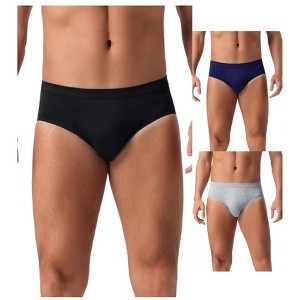 INSPIRE CHIC Men's 3 Pack Underwear Elastic Waist Soft Comfortable Briefs - 1 of 4