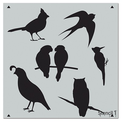 Stencil1 Bird Grouping Repeating - Wall Stencil 11" x 11"