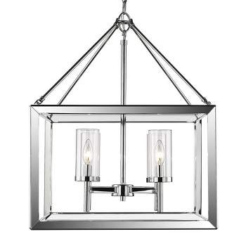 Golden Lighting Smyth 4-Light Chandelier in Chrome with Clear Glass