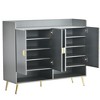Free Standing Shoe Cabinet For Entryway,5 Tier Shoe Storage Cabinet with Doors and Adjustable Shelves,Wooden Shoe Rack for Entryway Hallway - 4 of 4