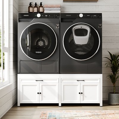 FUFU&GAGA White Washer Base Cabinet - Functional and Stylish Laundry Room Essential